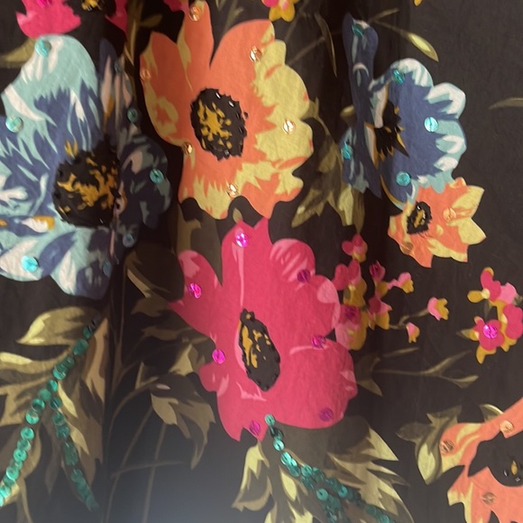 Boho Full Black and Floral skirt - Picture 2 of 5